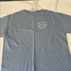 Blue Short Sleeve Tee Casual Cotton